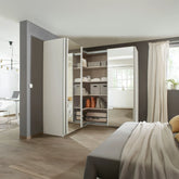 Lema Decor White 4 Door Sliding Corner Wardrobe - Pendle Village Furniture